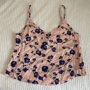 Sunday best pink floral crop top